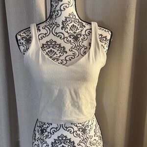 Lululemon Cream Ribbed Sports Bra
